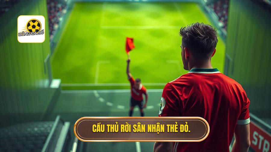 Cầu thủ rời sân nhận thẻ đỏ